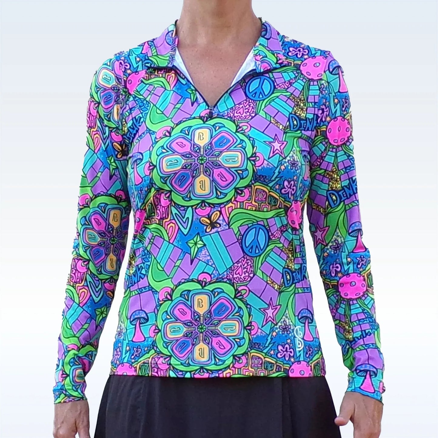 TOP 1/4 Zip Long Sleeve Groovy