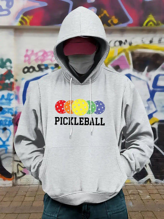 Sweatshirt  Light Grey with Colorful Pickleball Print
