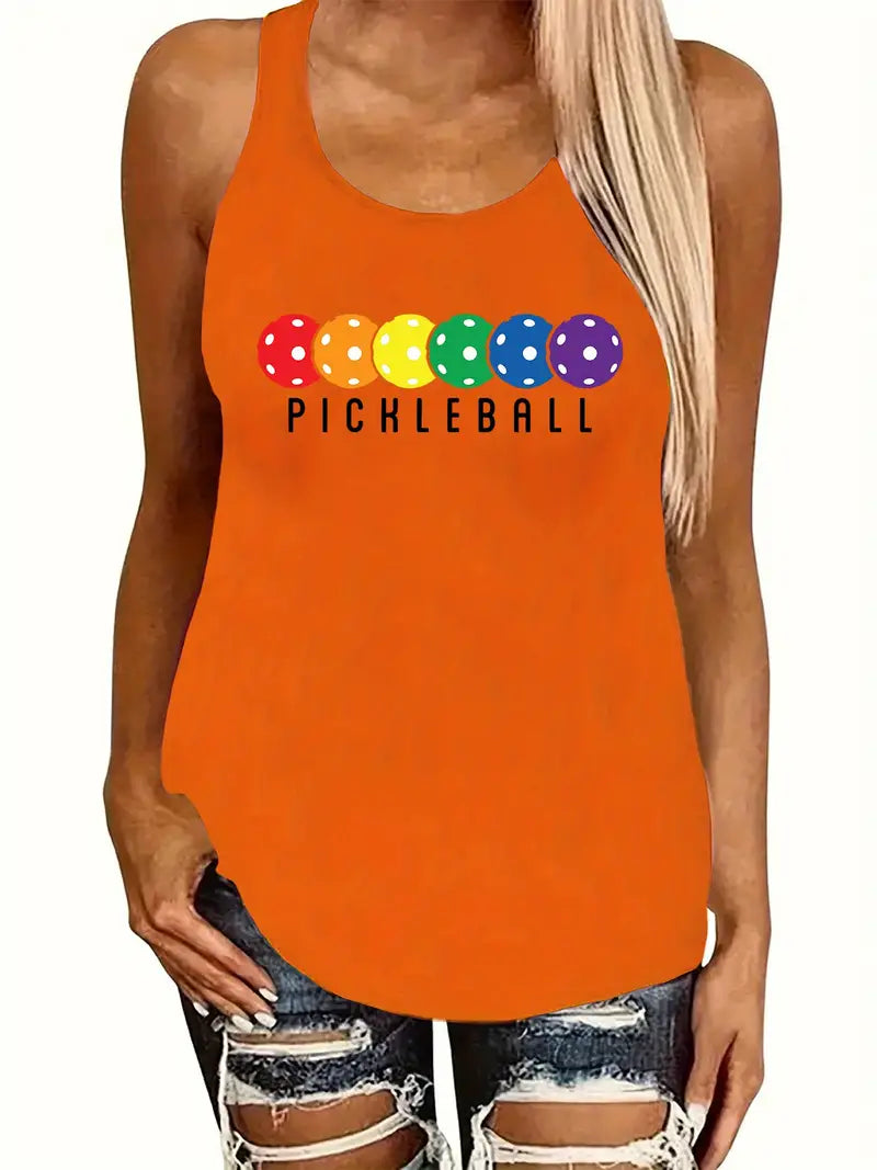 Tank Top - Colourful Pickleball Design