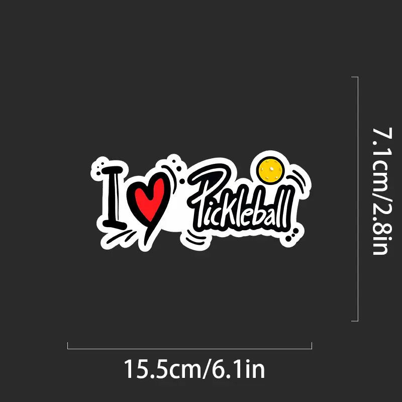 Decal "I Love Pickleball"