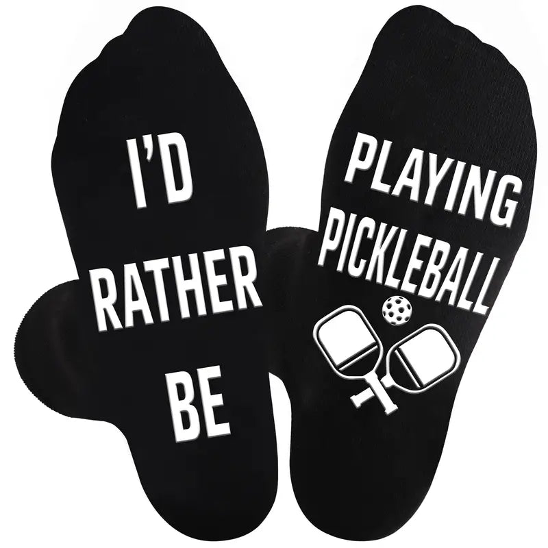 Socks " I'd Rather Be Playing Pickleball"