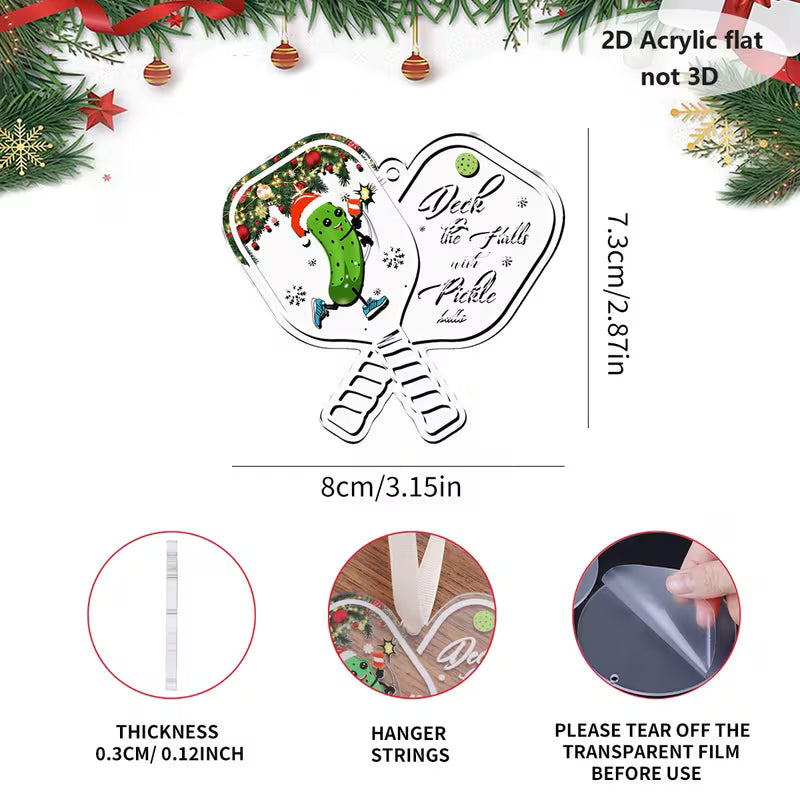 Deck the Halls with Pickleballs – Acrylic Pickleball Christmas Ornament