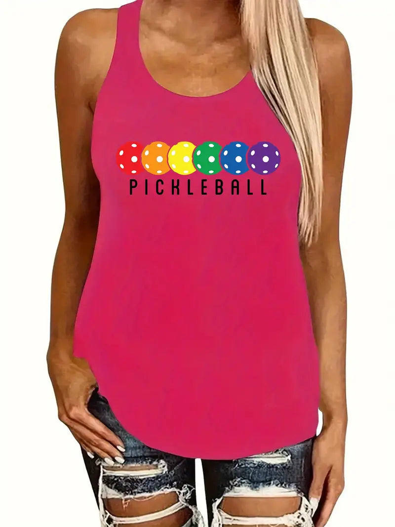 Tank Top - Colourful Pickleball Design